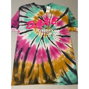 D.A.R.E To Keep Kids Off Drugs T Shirt Medium Tie Dye Retro Free Ship NWT